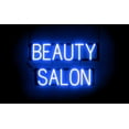 thumbnail image 1 of SpellBrite BEAUTY SALON LED Sign for Business. 24.0" x 15.0" Blue BEAUTY SALON Sign Has Neon Sign Look With Energy Efficient LED Light Source. Visible from 500+ Feet, 8 Animation Settings., 1 of 4