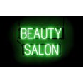 thumbnail image 1 of SpellBrite BEAUTY SALON LED Sign for Business. 24.0" x 15.0" Green BEAUTY SALON Sign Has Neon Sign Look With Energy Efficient LED Light Source. Visible from 500+ Feet, 8 Animation Settings., 1 of 4