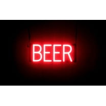 SpellBrite BEER LED Sign for Business. 15.7" x 6.3" Red BEER Sign Has Neon Sign Look With Energy Efficient LED Light Source. Visible from 500  Feet, 8 Animation Settings.