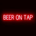 thumbnail image 1 of SpellBrite BEER ON TAP LED Sign for Business. 38.7" x 6.3" Red BEER ON TAP Sign Has Neon Sign Look With Energy Efficient LED Light Source. Visible from 500+ Feet, 8 Animation Settings., 1 of 4