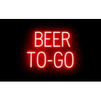 SpellBrite BEER TO-GO LED Sign for Business. 19.8" x 15.0" Red BEER TO-GO Sign Has Neon Sign Look With Energy Efficient LED Light Source. Visible from 500  Feet, 8 Animation Settings.