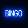 thumbnail image 1 of SpellBrite BINGO LED Sign for Business. 18.3" x 6.3" Blue BINGO Sign Has Neon Sign Look With Energy Efficient LED Light Source. Visible from 500+ Feet, 8 Animation Settings., 1 of 4