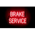 thumbnail image 1 of SpellBrite BRAKE SERVICE LED Sign for Business. 24.9" x 15.0" Red BRAKE SERVICE Sign Has Neon Sign Look With Energy Efficient LED Light Source. Visible from 500+ Feet, 8 Animation Settings., 1 of 4