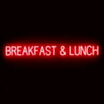 thumbnail image 1 of SpellBrite BREAKFAST & LUNCH LED Sign for Business. 61.4" x 6.3" Red BREAKFAST & LUNCH Sign Has Neon Sign Look With Energy Efficient LED Light Source. Visible from 500+ Feet, 8 Animation Settings., 1 of 4