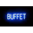 thumbnail image 1 of SpellBrite BUFFET LED Sign for Business. 22.6" x 6.3" Blue BUFFET Sign Has Neon Sign Look With Energy Efficient LED Light Source. Visible from 500+ Feet, 8 Animation Settings., 1 of 4