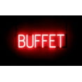 thumbnail image 1 of SpellBrite BUFFET LED Sign for Business. 22.6" x 6.3" Red BUFFET Sign Has Neon Sign Look With Energy Efficient LED Light Source. Visible from 500+ Feet, 8 Animation Settings., 1 of 4