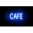 thumbnail image 1 of SpellBrite CAFÉ LED Sign for Business. 16.4" x 6.3" Blue CAFÉ Sign Has Neon Sign Look With Energy Efficient LED Light Source. Visible from 500+ Feet, 8 Animation Settings., 1 of 4