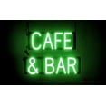 thumbnail image 1 of SpellBrite CAFE & BAR LED Sign for Business. 19.6" x 15.0" Green CAFE & BAR Sign Has Neon Sign Look With Energy Efficient LED Light Source. Visible from 500+ Feet, 8 Animation Settings., 1 of 4