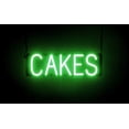 thumbnail image 1 of SpellBrite CAKES LED Sign for Business. 20.7" x 6.3" Green CAKES Sign Has Neon Sign Look With Energy Efficient LED Light Source. Visible from 500+ Feet, 8 Animation Settings., 1 of 4