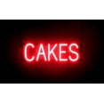 thumbnail image 1 of SpellBrite CAKES LED Sign for Business. 20.7" x 6.3" Red CAKES Sign Has Neon Sign Look With Energy Efficient LED Light Source. Visible from 500+ Feet, 8 Animation Settings., 1 of 4