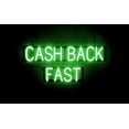 thumbnail image 1 of SpellBrite CASH BACK FAST LED Sign for Business. 34.8" x 15.0" Green CASH BACK FAST Sign Has Neon Sign Look With Energy Efficient LED Light Source. Visible from 500+ Feet, 8 Animation Settings., 1 of 4