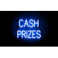thumbnail image 1 of SpellBrite CASH PRIZES LED Sign for Business. 20.6" x 15.0" Blue CASH PRIZES Sign Has Neon Sign Look With Energy Efficient LED Light Source. Visible from 500+ Feet, 8 Animation Settings., 1 of 4