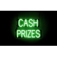 thumbnail image 1 of SpellBrite CASH PRIZES LED Sign for Business. 20.6" x 15.0" Green CASH PRIZES Sign Has Neon Sign Look With Energy Efficient LED Light Source. Visible from 500+ Feet, 8 Animation Settings., 1 of 4