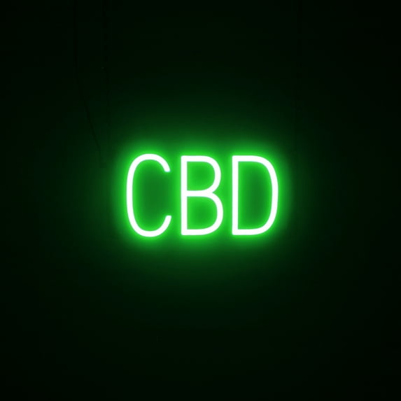 SpellBrite CBD LED Sign for Business. 13.3" x 6.3" Green CBD Sign Has Neon Sign Look With Energy Efficient LED Light Source. Visible from 500+ Feet, 8 Animation Settings.