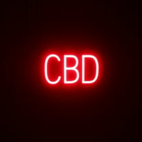 SpellBrite CBD LED Sign for Business. 13.3" x 6.3" Red CBD Sign Has Neon Sign Look With Energy Efficient LED Light Source. Visible from 500 Feet, 8 Animation Settings.