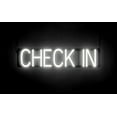 thumbnail image 1 of SpellBrite CHECK IN LED Sign for Business. 27.3" x 6.3" White CHECK IN Sign Has Neon Sign Look With Energy Efficient LED Light Source. Visible from 500+ Feet, 8 Animation Settings., 1 of 4