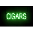 thumbnail image 1 of SpellBrite CIGARS LED Sign for Business. 22.3" x 6.3" Green CIGARS Sign Has Neon Sign Look With Energy Efficient LED Light Source. Visible from 500+ Feet, 8 Animation Settings., 1 of 4