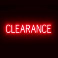 thumbnail image 1 of SpellBrite CLEARANCE LED Sign for Business. 35.0" x 6.3" Red CLEARANCE Sign Has Neon Sign Look With Energy Efficient LED Light Source. Visible from 500+ Feet, 8 Animation Settings., 1 of 4