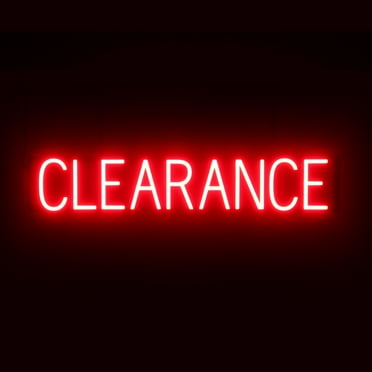 SpellBrite CLEARANCE LED Sign for Business. 35.0" x 6.3" Red CLEARANCE Sign Has Neon Sign Look With Energy Efficient LED Light Source. Visible from 500+ Feet, 8 Animation Settings.