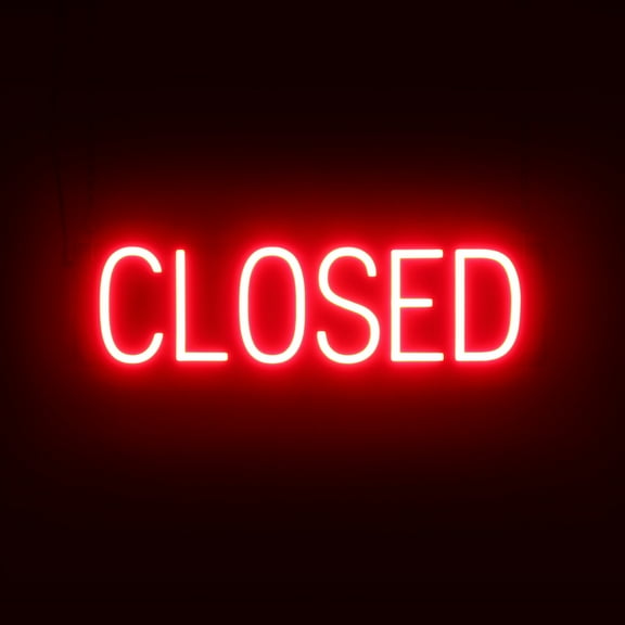 SpellBrite CLOSED LED Sign for Business. 23.8" x 6.3" Red CLOSED Sign Has Neon Sign Look With Energy Efficient LED Light Source. Visible from 500+ Feet, 8 Animation Settings.