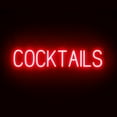 thumbnail image 1 of SpellBrite COCKTAILS LED Sign for Business. 33.1" x 6.3" Red COCKTAILS Sign Has Neon Sign Look With Energy Efficient LED Light Source. Visible from 500+ Feet, 8 Animation Settings., 1 of 4