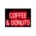 thumbnail image 1 of SpellBrite COFFEE & DONUTS LED Sign for Business. 30.8" x 15.0" Red COFFEE & DONUTS Sign Has Neon Sign Look With Energy Efficient LED Light Source. Visible from 500+ Feet, 8 Animation Settings., 1 of 4
