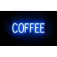thumbnail image 1 of SpellBrite COFFEE LED Sign for Business. 22.7" x 6.3" Blue COFFEE Sign Has Neon Sign Look With Energy Efficient LED Light Source. Visible from 500+ Feet, 8 Animation Settings., 1 of 4