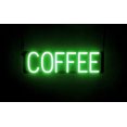 thumbnail image 1 of SpellBrite COFFEE LED Sign for Business. 22.7" x 6.3" Green COFFEE Sign Has Neon Sign Look With Energy Efficient LED Light Source. Visible from 500+ Feet, 8 Animation Settings., 1 of 4