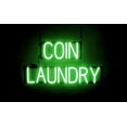 thumbnail image 1 of SpellBrite COIN LAUNDRY LED Sign for Business. 28.4" x 15.0" Green COIN LAUNDRY Sign Has Neon Sign Look With Energy Efficient LED Light Source. Visible from 500+ Feet, 8 Animation Settings., 1 of 4