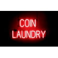 thumbnail image 1 of SpellBrite COIN LAUNDRY LED Sign for Business. 28.4" x 15.0" Red COIN LAUNDRY Sign Has Neon Sign Look With Energy Efficient LED Light Source. Visible from 500+ Feet, 8 Animation Settings., 1 of 4