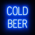 thumbnail image 1 of SpellBrite COLD BEER LED Sign for Business. 16.8" x 15.0" Blue COLD BEER Sign Has Neon Sign Look With Energy Efficient LED Light Source. Visible from 500+ Feet, 8 Animation Settings., 1 of 4