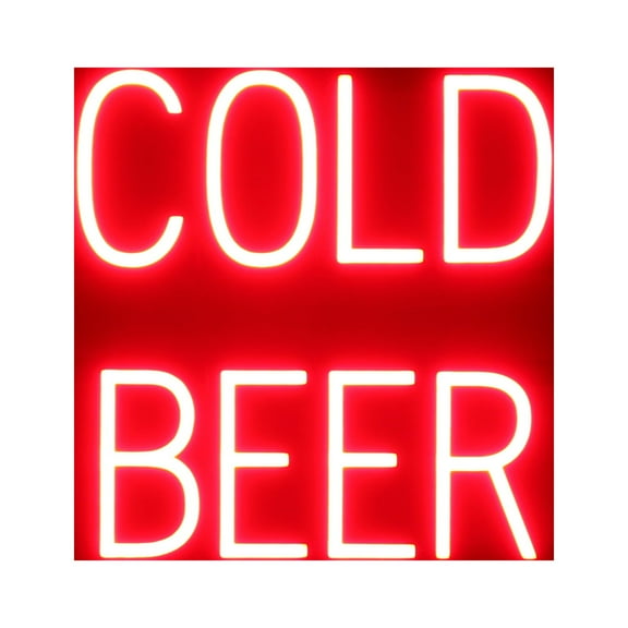 SpellBrite COLD BEER LED Sign for Business. 16.8" x 15.0" Red COLD BEER Sign Has Neon Sign Look With Energy Efficient LED Light Source. Visible from 500+ Feet, 8 Animation Settings.