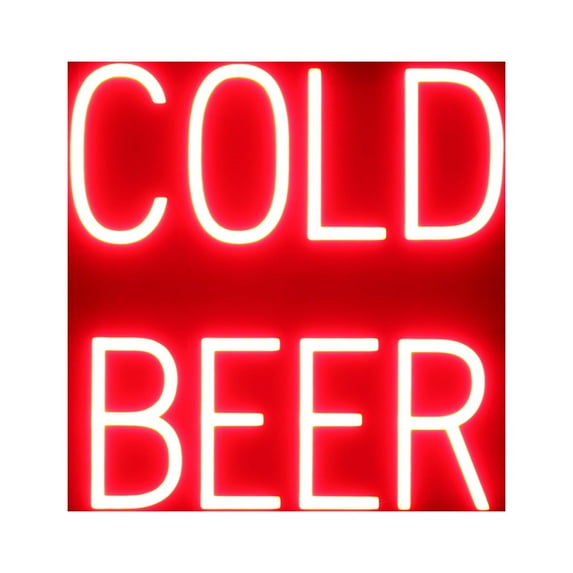 SpellBrite COLD BEER LED Sign for Business. 16.8" x 15.0" Red COLD BEER Sign Has Neon Sign Look With Energy Efficient LED Light Source. Visible from 500+ Feet, 8 Animation Settings.