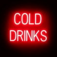 thumbnail image 1 of SpellBrite COLD DRINKS LED Sign for Business. 21.9" x 15.0" Red COLD DRINKS Sign Has Neon Sign Look With Energy Efficient LED Light Source. Visible from 500+ Feet, 8 Animation Settings., 1 of 4