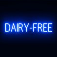 thumbnail image 1 of SpellBrite DAIRY-FREE LED Sign for Business. 34.3" x 6.3" Blue DAIRY-FREE Sign Has Neon Sign Look With Energy Efficient LED Light Source. Visible from 500+ Feet, 8 Animation Settings., 1 of 4
