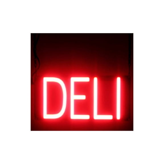 SpellBrite DELI LED Sign for Business. 13.4" x 6.3" Red DELI Sign Has Neon Sign Look With Energy Efficient LED Light Source. Visible from 500+ Feet, 8 Animation Settings.