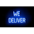thumbnail image 1 of SpellBrite WE DELIVER LED Sign for Business. 24.0" x 15.0" Blue WE DELIVER Sign Has Neon Sign Look With Energy Efficient LED Light Source. Visible from 500+ Feet, 8 Animation Settings., 1 of 4