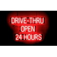 thumbnail image 1 of SpellBrite DRIVE-THRU OPEN 24 HOURS LED Sign for Business. 35.1" x 23.8" Red DRIVE-THRU OPEN 24 HOURS Sign Has Neon Sign Look, Energy Efficient LED Light Source. Visible from 500+ Feet, 8 Animations., 1 of 4