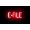 thumbnail image 1 of SpellBrite E-FILE LED Sign for Business. 20.1" x 6.3" Red E-FILE Sign Has Neon Sign Look With Energy Efficient LED Light Source. Visible from 500+ Feet, 8 Animation Settings., 1 of 4