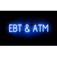 thumbnail image 1 of SpellBrite EBT & ATM LED Sign for Business. 33.2" x 6.3" Blue EBT & ATM Sign Has Neon Sign Look With Energy Efficient LED Light Source. Visible from 500+ Feet, 8 Animation Settings., 1 of 4