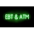 thumbnail image 1 of SpellBrite EBT & ATM LED Sign for Business. 33.2" x 6.3" Green EBT & ATM Sign Has Neon Sign Look With Energy Efficient LED Light Source. Visible from 500+ Feet, 8 Animation Settings., 1 of 4