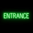 thumbnail image 1 of SpellBrite ENTRANCE LED Sign for Business. 31.3" x 6.3" Green ENTRANCE Sign Has Neon Sign Look With Energy Efficient LED Light Source. Visible from 500+ Feet, 8 Animation Settings., 1 of 4