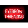 thumbnail image 1 of SpellBrite EYEBROW THREADING LED Sign for Business. 33.0" x 15.0" Red EYEBROW THREADING Sign Has Neon Sign Look With Energy Efficient LED Light Source. Visible from 500+ Feet, 8 Animation Settings., 1 of 4