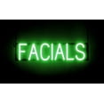 thumbnail image 1 of SpellBrite FACIALS LED Sign for Business. 25.3" x 6.3" Green FACIALS Sign Has Neon Sign Look With Energy Efficient LED Light Source. Visible from 500+ Feet, 8 Animation Settings., 1 of 4