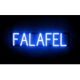 thumbnail image 1 of SpellBrite FALAFEL LED Sign for Business. 26.3" x 6.3" Blue FALAFEL Sign Has Neon Sign Look With Energy Efficient LED Light Source. Visible from 500+ Feet, 8 Animation Settings., 1 of 4