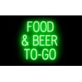 thumbnail image 1 of SpellBrite FOOD & BEER TO GO LED Sign for Business. 23.3" x 23.8" Green FOOD & BEER TO GO Sign Has Neon Sign Look With Energy Efficient LED Light Source. Visible from 500+ Feet, 8 Animation Settings., 1 of 4