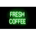 thumbnail image 1 of SpellBrite FRESH COFFEE LED Sign for Business. 22.7" x 15.0" Green FRESH COFFEE Sign Has Neon Sign Look With Energy Efficient LED Light Source. Visible from 500+ Feet, 8 Animation Settings., 1 of 4
