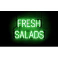 thumbnail image 1 of SpellBrite FRESH SALADS LED Sign for Business. 24.1" x 15.0" Green FRESH SALADS Sign Has Neon Sign Look With Energy Efficient LED Light Source. Visible from 500+ Feet, 8 Animation Settings., 1 of 4