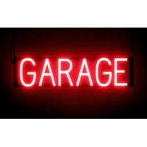SpellBrite GARAGE LED Sign for Business. 24.1" x 6.3" Red GARAGE Sign Has Neon Sign Look With Energy Efficient LED Light Source. Visible from 500  Feet, 8 Animation Settings.