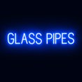 thumbnail image 1 of SpellBrite GLASS PIPES LED Sign for Business. 37.6" x 6.3" Blue GLASS PIPES Sign Has Neon Sign Look With Energy Efficient LED Light Source. Visible from 500+ Feet, 8 Animation Settings., 1 of 4